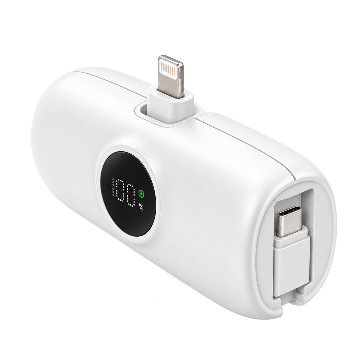 Xssive Premium Mini Powerbank Voor iPhone Met USB-C Kabel 5000mAh XSS-PB40LW - Wit