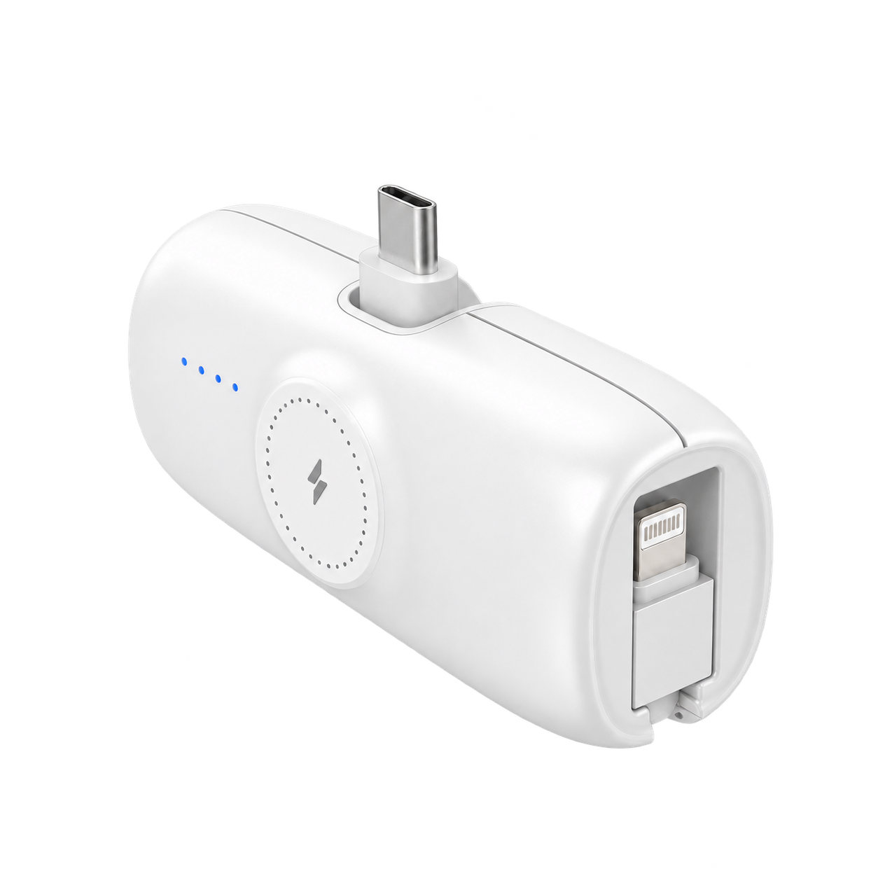 Xssive Premium Mini Powerbank Voor iWatch & USB-C Met iPhone Kabel 5000mAh XSS-PB41CW - Wit