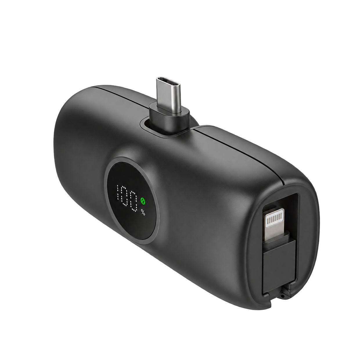 Xssive Premium Mini Powerbank Voor USB-C Met iPhone Kabel 5000mAh XSS-PB40CB - Zwart